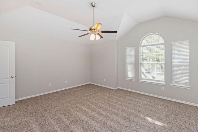 5400 Belle Chasse Ln, Frisco, TX 75035 - carpeted spare room with lofted ceiling and a ceiling fan