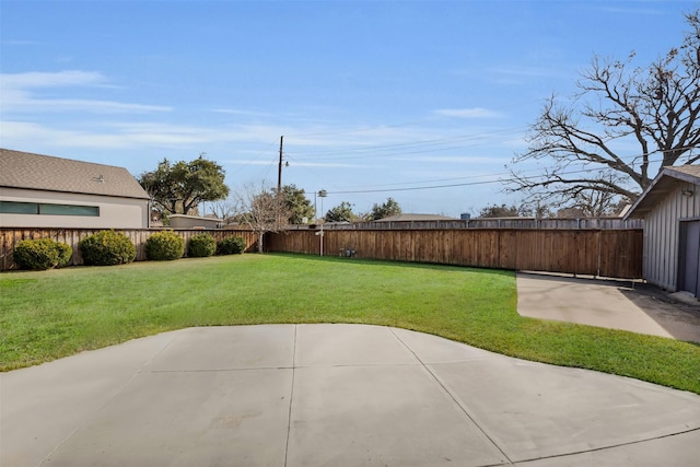 view of yard featuring a patio area