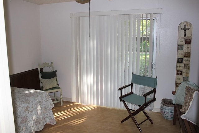 bedroom featuring hardwood / wood-style flooring