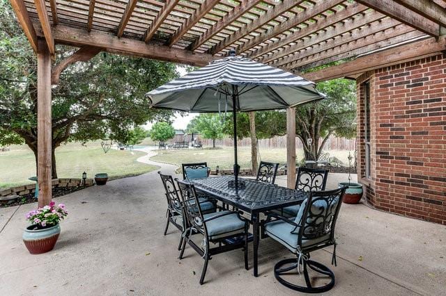 view of patio / terrace with a pergola