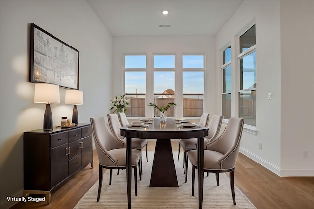 dining area featuring light hardwood / wood-style flooring