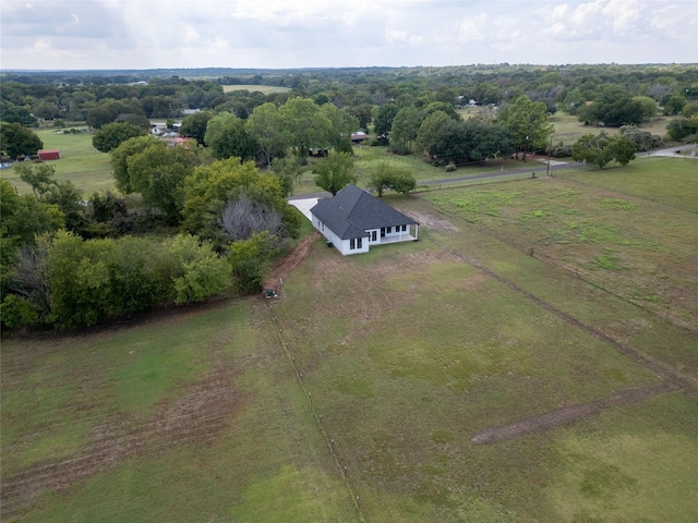 drone / aerial view with a rural view