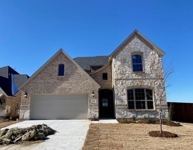 view of front of house with a garage