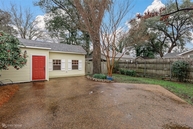 view of yard with a patio area and a shed