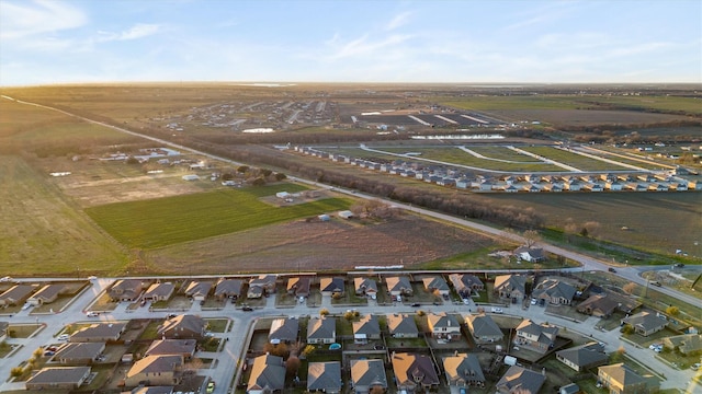 bird's eye view with a rural view