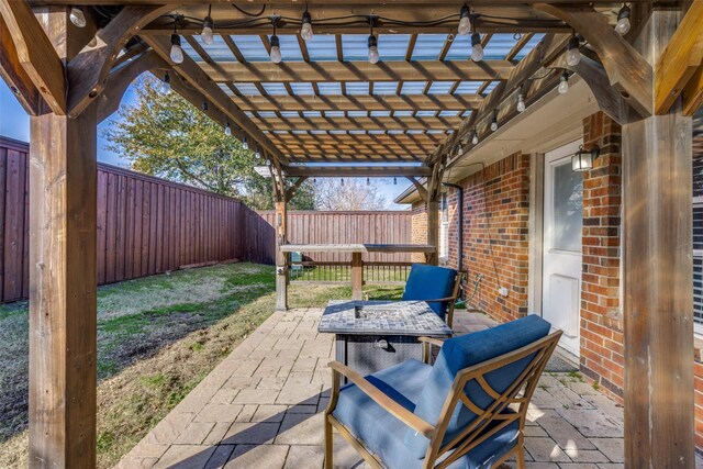 view of patio with a pergola