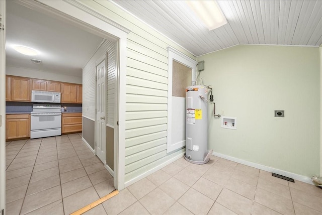 utility room with water heater