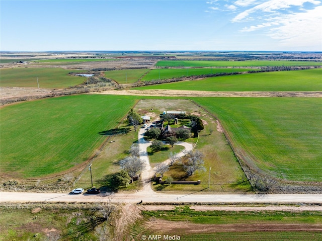 aerial view with a rural view