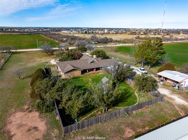 aerial view with a rural view