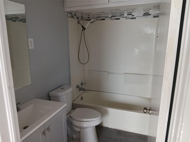 full bathroom with vanity, toilet, and shower / bath combination