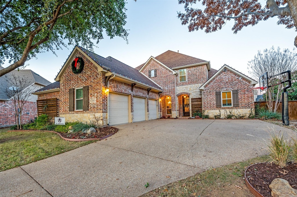 view of property with a garage