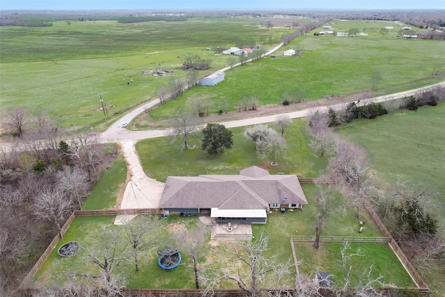 aerial view featuring a rural view