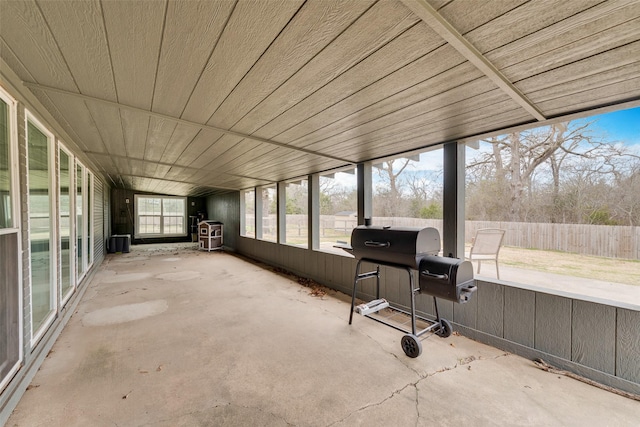 view of unfurnished sunroom