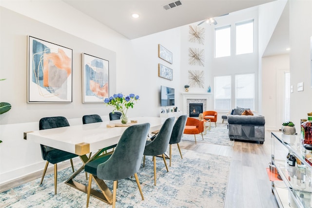 dining area featuring light hardwood / wood-style flooring