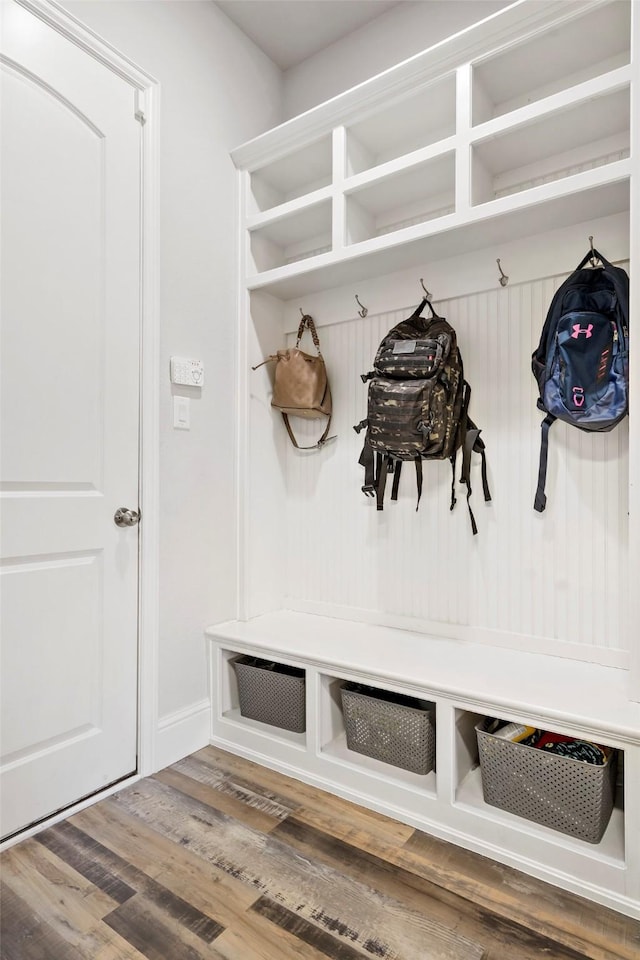 mudroom featuring hardwood / wood-style flooring