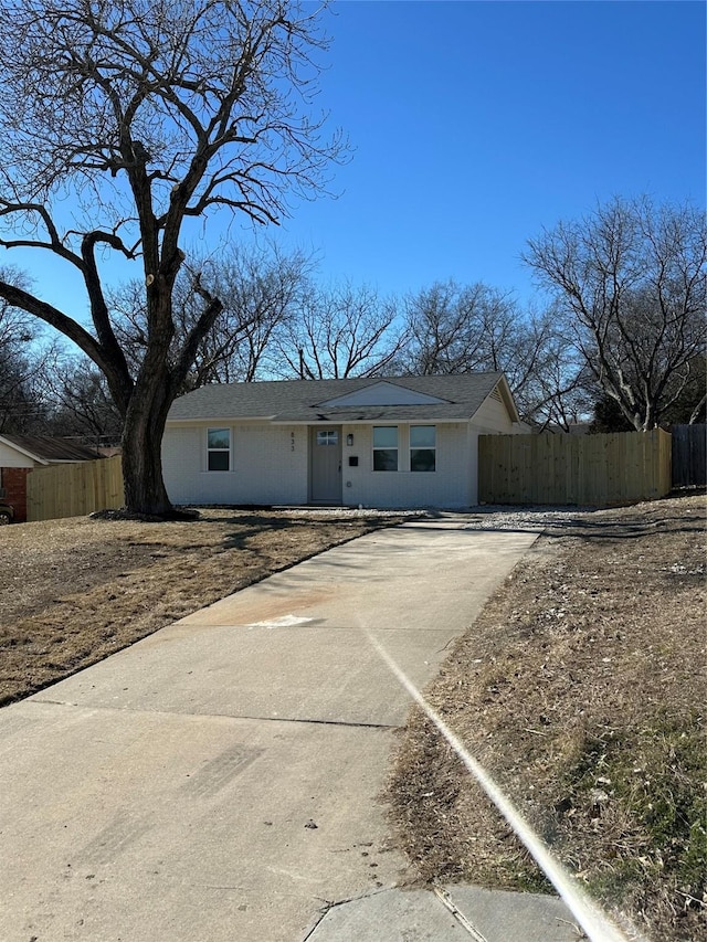 view of single story home