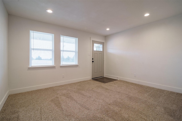 view of carpeted entryway