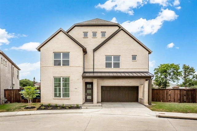 view of front of house with a garage