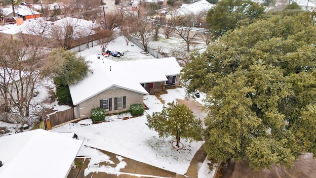 view of snowy aerial view