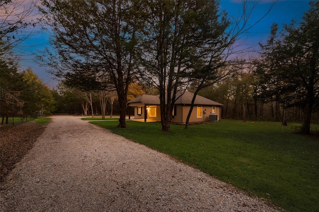 exterior space with a lawn