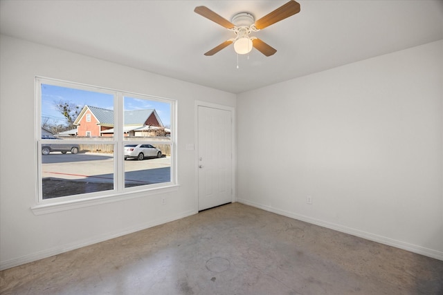 spare room featuring ceiling fan