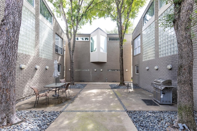 view of patio / terrace featuring a grill