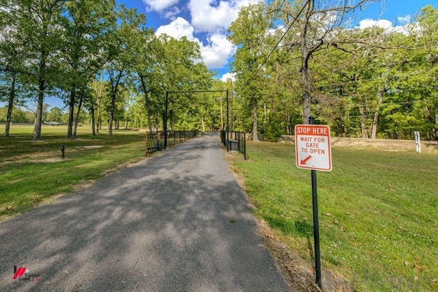 view of home's community with a yard