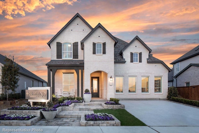 view of french country home