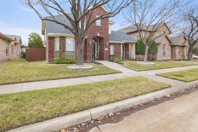 view of front of house with a front lawn