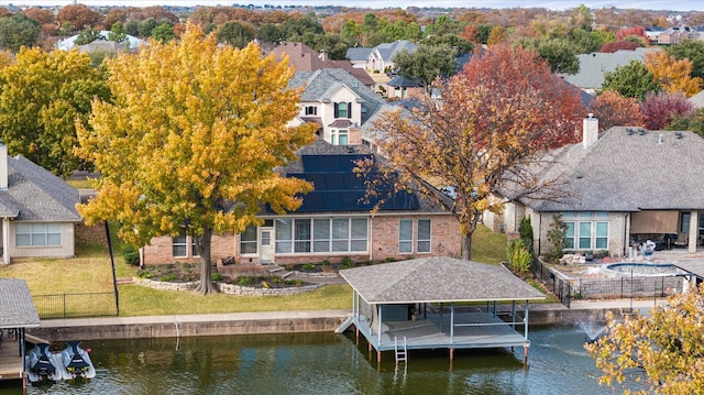 exterior space featuring a water view