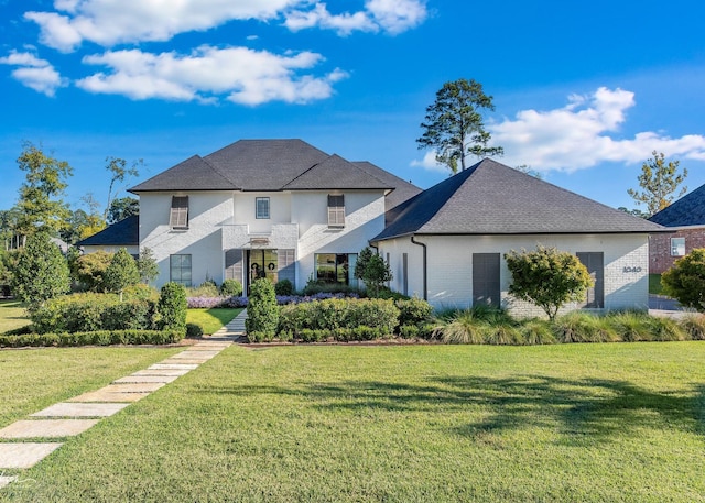 view of front facade with a front yard