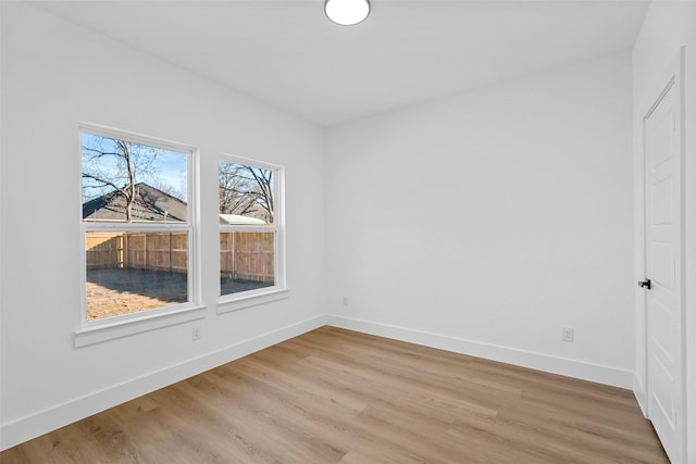 empty room featuring light wood-type flooring