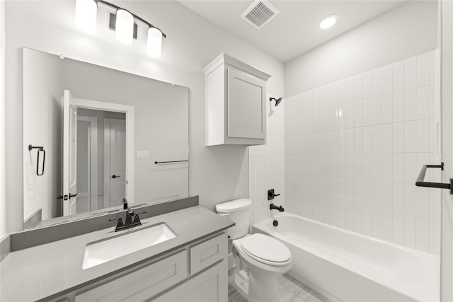 13732 Riola Dr, Little Elm, TX 75068 - full bathroom with toilet, vanity, and bathing tub / shower combination
