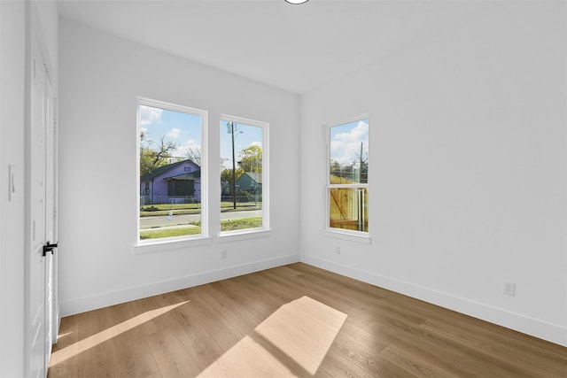 empty room featuring light wood-type flooring and a wealth of natural light