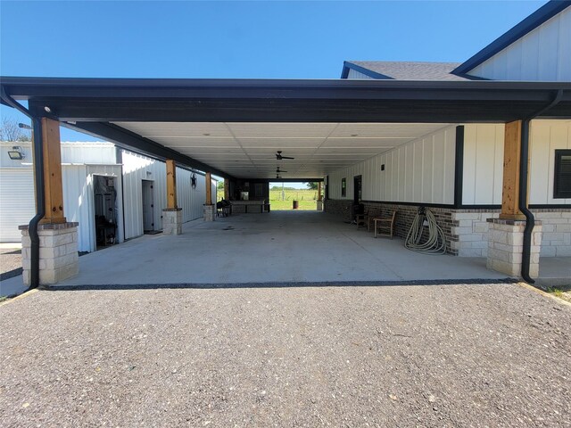 view of car parking featuring a carport