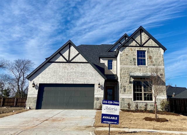 view of front of house with a garage