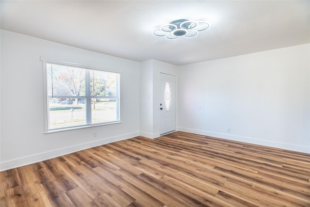 empty room with hardwood / wood-style flooring