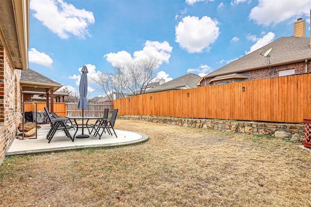 view of yard featuring a patio