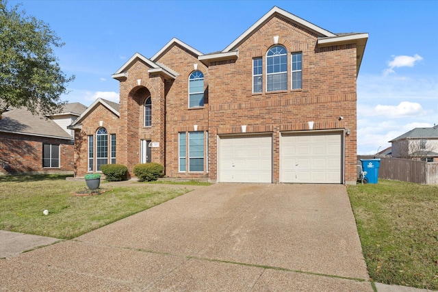 front of property featuring a garage and a front yard