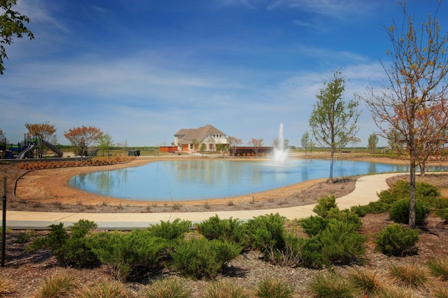 exterior space featuring a water view