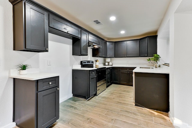 kitchen featuring sink and stainless steel electric range oven