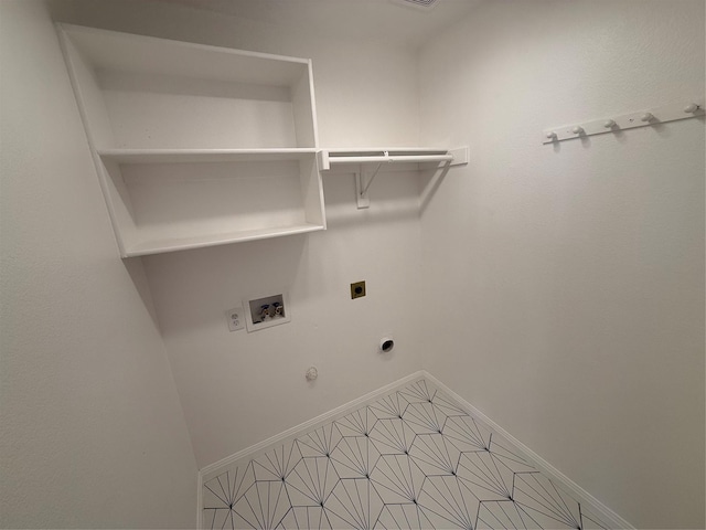 laundry room featuring hookup for a washing machine, hookup for a gas dryer, and electric dryer hookup