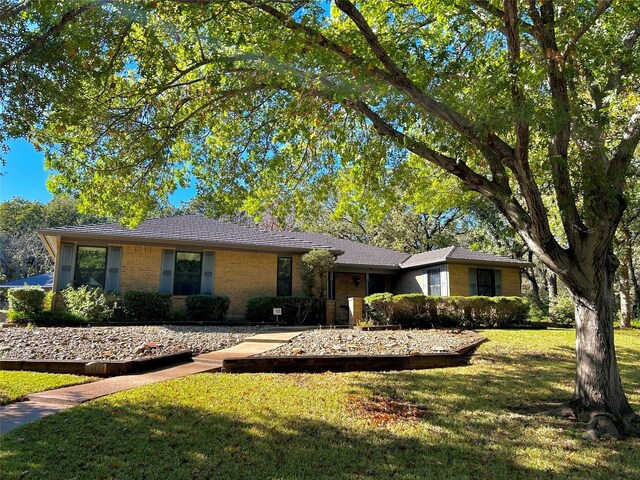 ranch-style house with a front lawn