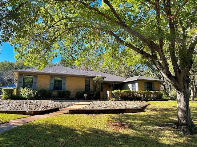 ranch-style house with a front lawn