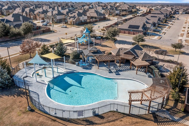 view of pool featuring a gazebo and a patio area