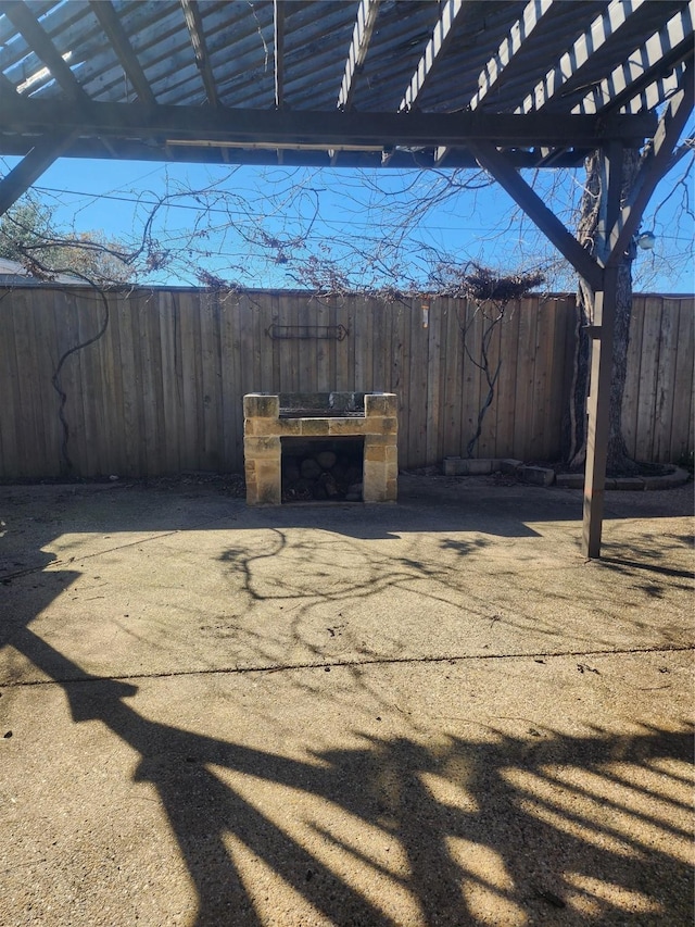 view of patio / terrace featuring a pergola