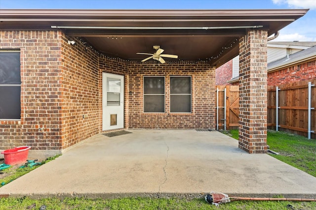 view of patio / terrace with ceiling fan