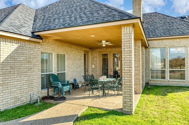 view of patio / terrace with ceiling fan