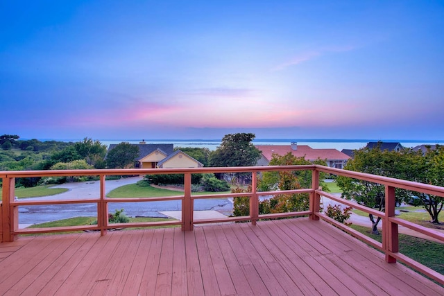 view of deck at dusk