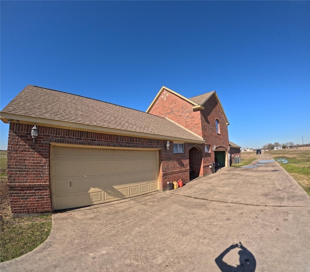 exterior space featuring a garage